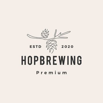 hop brewing hipster vintage logo vector icon illustration