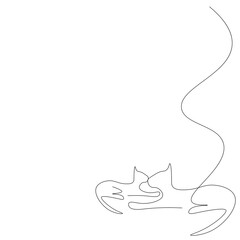 Cat one line drawing. Vector illustration