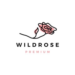 wild rose flower logo vector icon illustration