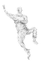 Obraz na płótnie Canvas Man funny dancing, cute sketch series