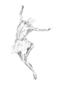 A Scotland ballet dancer, fashion illustration. Dance figurative art