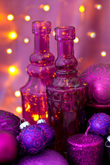 Obraz na płótnie Canvas Opulent Christmas Decoration In Purple And Pink