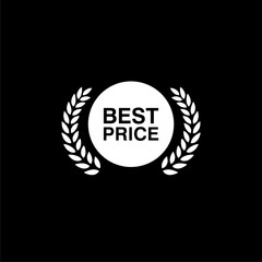 Best price's label isolated on dark background