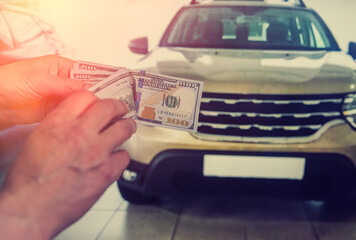 Money to buy the new car. Financial concept