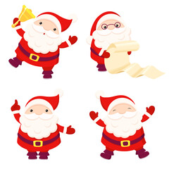 Christmas collection of happy Santa Clauses