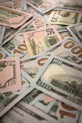 many dollar bills as background for design