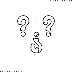 Hook, idea, question mark vector icon in outline