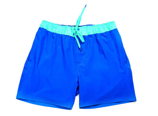 Male swimming trunks on white background