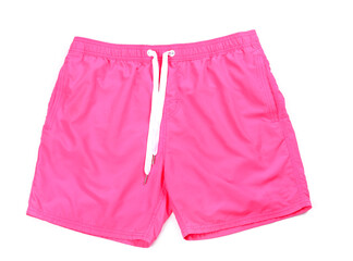 Male swimming trunks on white background