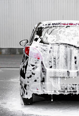 Modern automobile at car wash