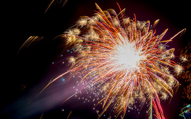 Fireworks salute in the sky