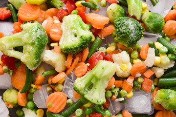 Mix of frozen vegetables as background