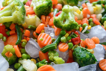 Mix of frozen vegetables as background