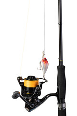 Spinning rod, reel and fishing baits