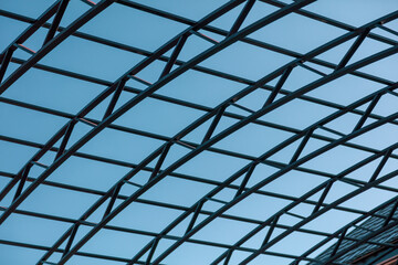 Frame of a metal canopy as a background.