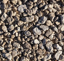 Gravel on a construction site as an abstract background.