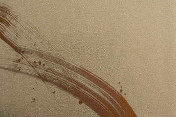 Brush painted lines & drops on a silver background 
