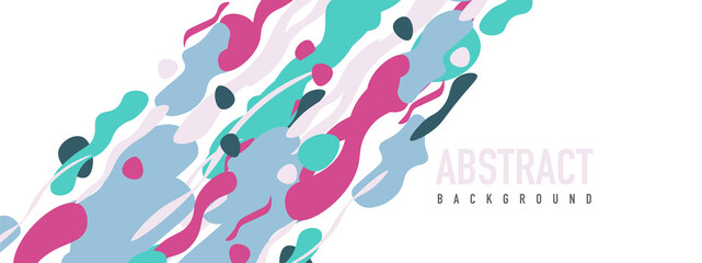 Trendy liquid style shapes abstract design, dynamic vector background for placards, brochures, posters, web landing pages, covers or banners