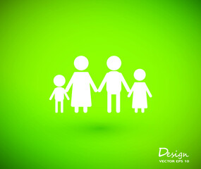 Family icon on green background