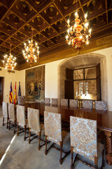 Sala del Consell de Govern.Consolat de Mar, (sede para la presidencia del Govern Balear), siglo XVII.Palma.Mallorca.Balearic Islands. Spain.