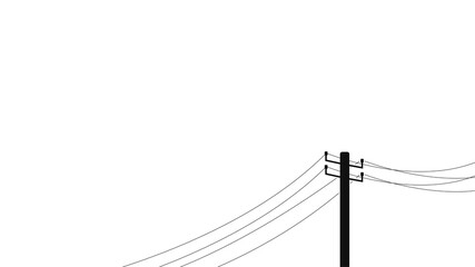 Power transmission high voltage pylon. Wireframe low poly mesh   illustration