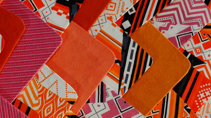 Multi vintage series design cards assembled decorative background. Folk vintage design in linear colors change, for abstract, background, mockup.