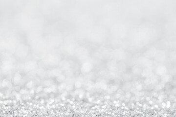 White bokeh abstract background. Christmas and New Year background