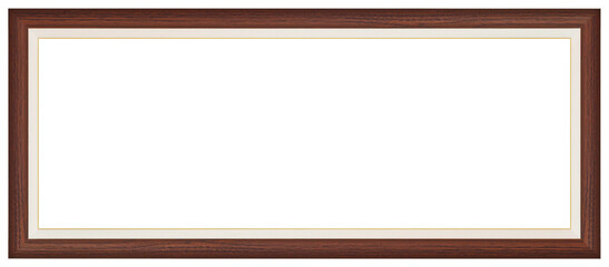 Wood frame isolated on white background with clipping path