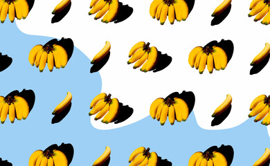 bananas in patterns with colorful background.