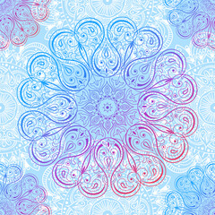 Fototapeta na wymiar Ornamental seamless pattern with mandala. Vintage, paisley elements. Ornament. Traditional, Ethnic, Turkish, Indian motifs. Great for fabric and textile, wallpaper, packaging or any desired idea
