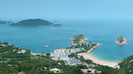 Idyllic landscape of Hong Kong. Viewed from 