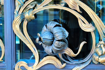  decoration element forged metal rose