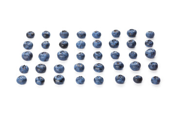 heap of blueberries isolated on white background