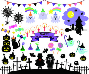 Obraz premium 可愛いハロウィンのイラスト【素材】