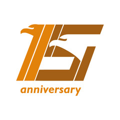 fifteen figure logo, anniversary black background illustration