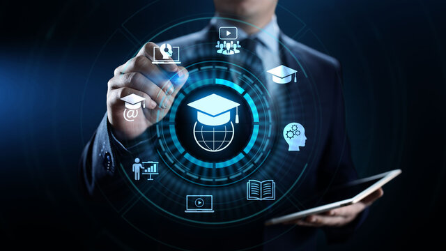 E-learning Online Education Business Internet concept on screen.