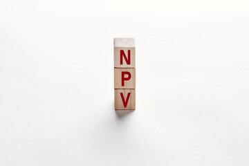The word NPV net present value added tax on wooden cubes. Financial management and investment...
