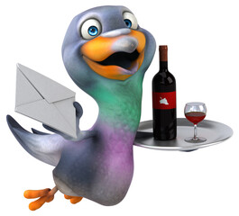 Fun pigeon - 3D Illustration