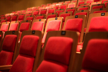 Fototapeta premium rows of red seats