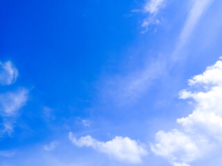 The sky and white clouds in the daytime as the background