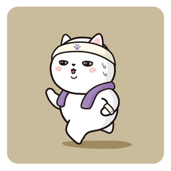 ランニングをする猫