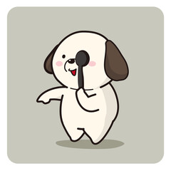 視力検査を受ける犬