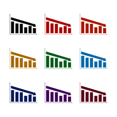 Declining graph icon, color set