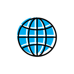 Earth flat icon. Design template vector