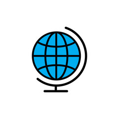 Earth flat icon. Design template vector