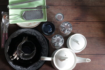 tableware, coffee cup and plates