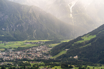 Fototapeta premium Austrian alps over the town of Lienz