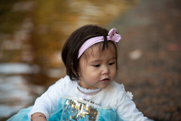 little princes girl playing in the park