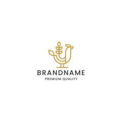 Rooster chicken farm logo icon design template premium vector