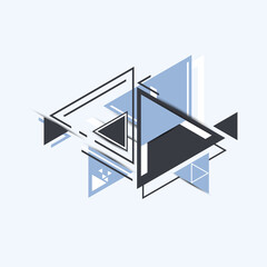 Modern hipster triangle background. Random triangles pattern. Abstract technology design template in minimal style for your design, illustration.